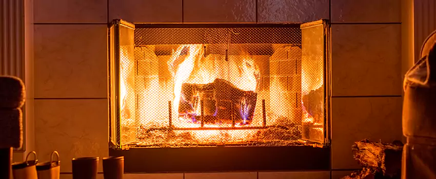 Mendota Hearth Landscape Fireplace Installation in Stoneham, Massachusetts