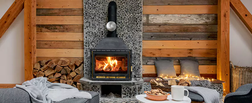 Thelin Hearth Products Direct Vent Gas Stove Fireplace Inspection in Stoneham, Massachusetts